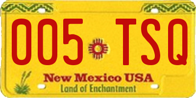 NM license plate 005TSQ