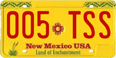 NM license plate 005TSS