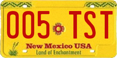 NM license plate 005TST