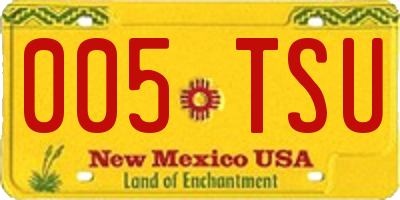 NM license plate 005TSU