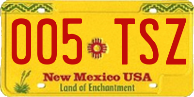 NM license plate 005TSZ