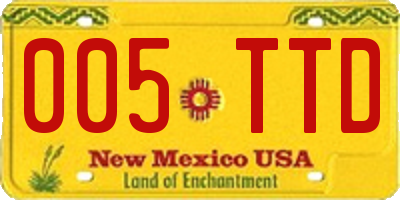 NM license plate 005TTD