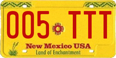 NM license plate 005TTT