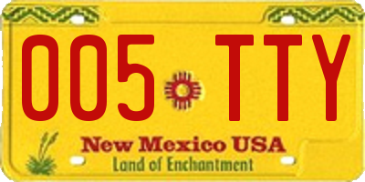 NM license plate 005TTY