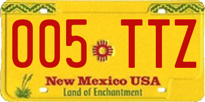 NM license plate 005TTZ
