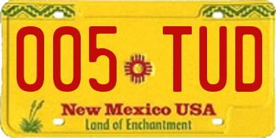 NM license plate 005TUD