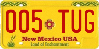 NM license plate 005TUG