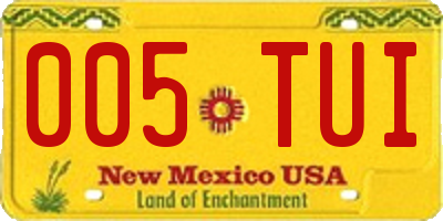 NM license plate 005TUI