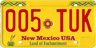 NM license plate 005TUK