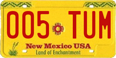 NM license plate 005TUM