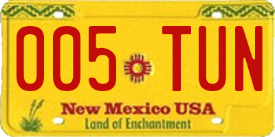 NM license plate 005TUN