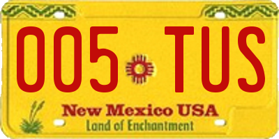 NM license plate 005TUS