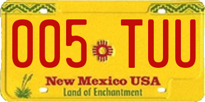 NM license plate 005TUU