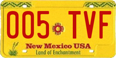 NM license plate 005TVF