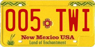 NM license plate 005TWI