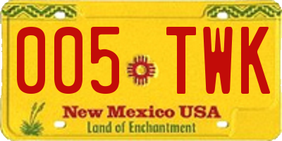 NM license plate 005TWK