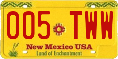 NM license plate 005TWW