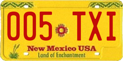 NM license plate 005TXI