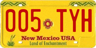 NM license plate 005TYH