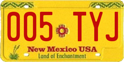 NM license plate 005TYJ