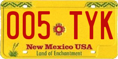 NM license plate 005TYK