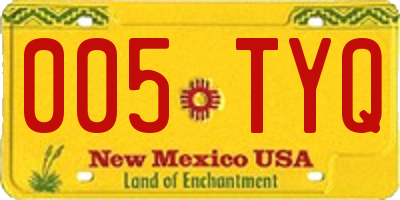 NM license plate 005TYQ