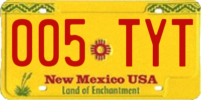 NM license plate 005TYT