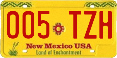 NM license plate 005TZH