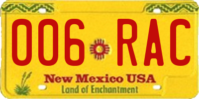 NM license plate 006RAC