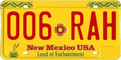 NM license plate 006RAH