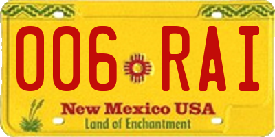 NM license plate 006RAI