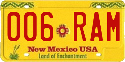 NM license plate 006RAM