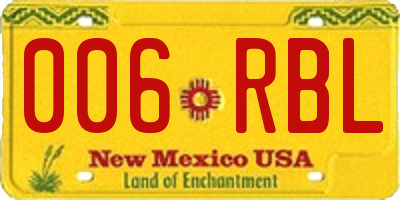 NM license plate 006RBL