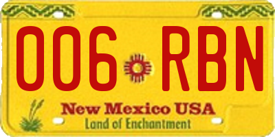 NM license plate 006RBN