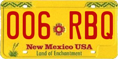 NM license plate 006RBQ