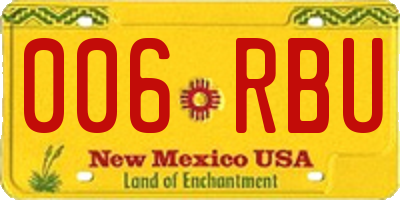 NM license plate 006RBU