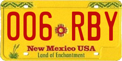 NM license plate 006RBY