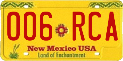 NM license plate 006RCA