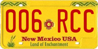NM license plate 006RCC