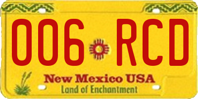 NM license plate 006RCD