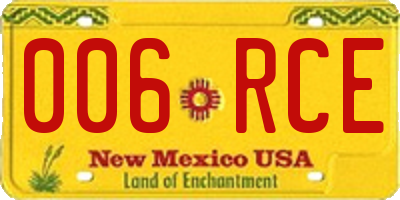 NM license plate 006RCE