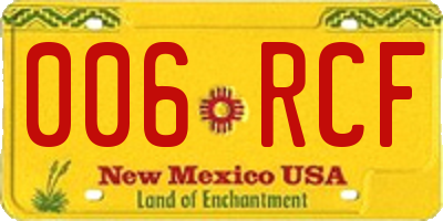 NM license plate 006RCF