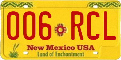 NM license plate 006RCL