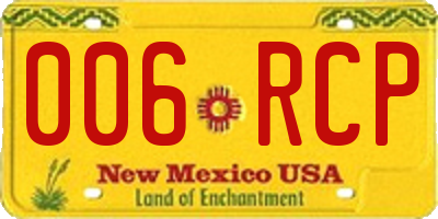 NM license plate 006RCP