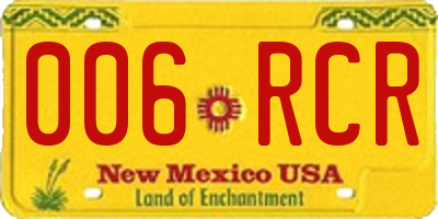 NM license plate 006RCR