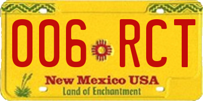 NM license plate 006RCT