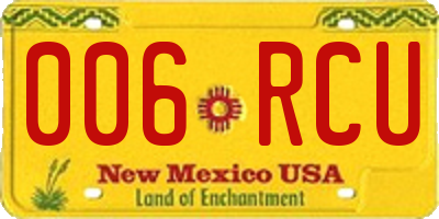 NM license plate 006RCU