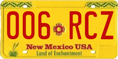 NM license plate 006RCZ