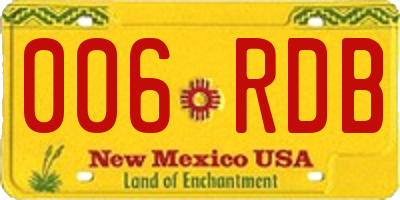 NM license plate 006RDB