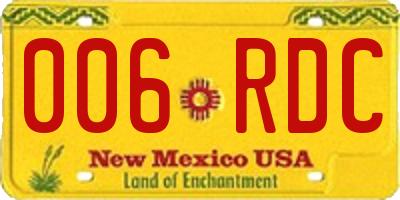 NM license plate 006RDC